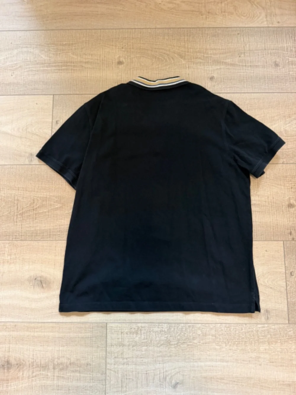 Banana Republic Slim Fit Pique Black Polo Shirt Striped Collar Trim Men's XL